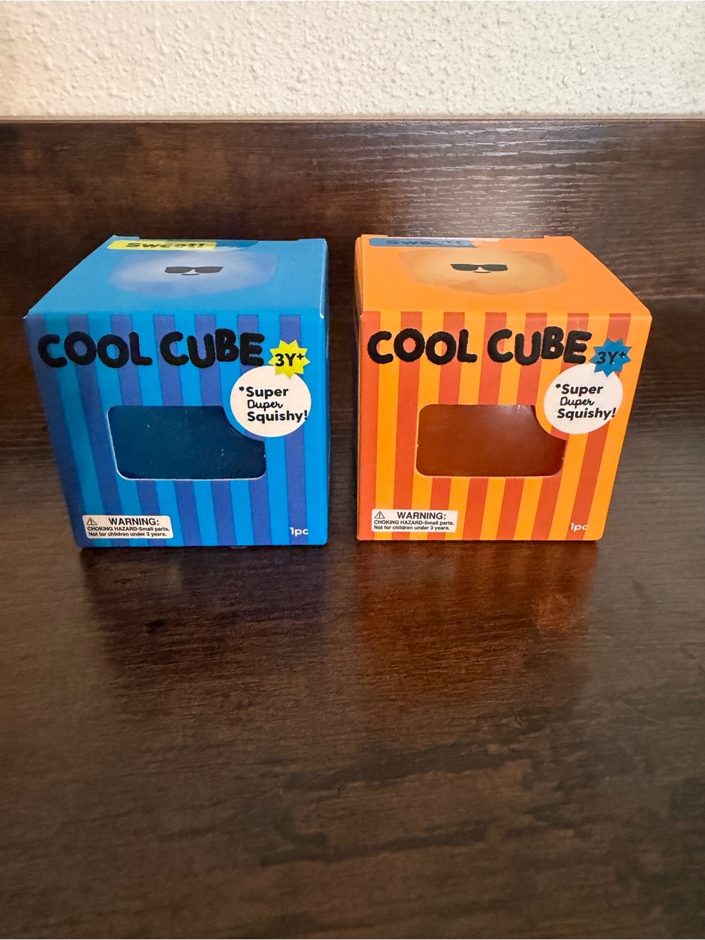 J’Adore Cool Cube Squishy Toy Pair - Blue and Orange